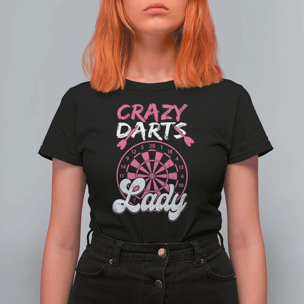 Crazy Darts Lady Bullseye Dart Shooting T Shirt For Women Female Dartist Gift - Wonder Print Shop