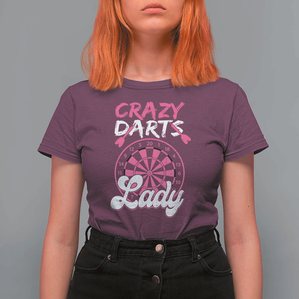 Crazy Darts Lady Bullseye Dart Shooting T Shirt For Women Female Dartist Gift - Wonder Print Shop