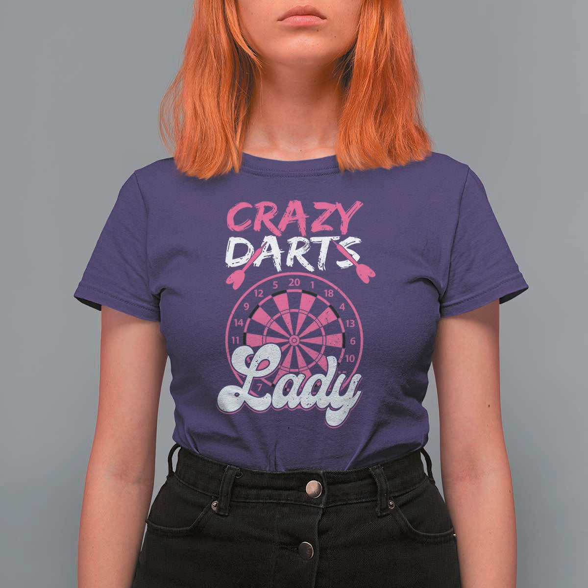 Crazy Darts Lady Bullseye Dart Shooting T Shirt For Women Female Dartist Gift - Wonder Print Shop