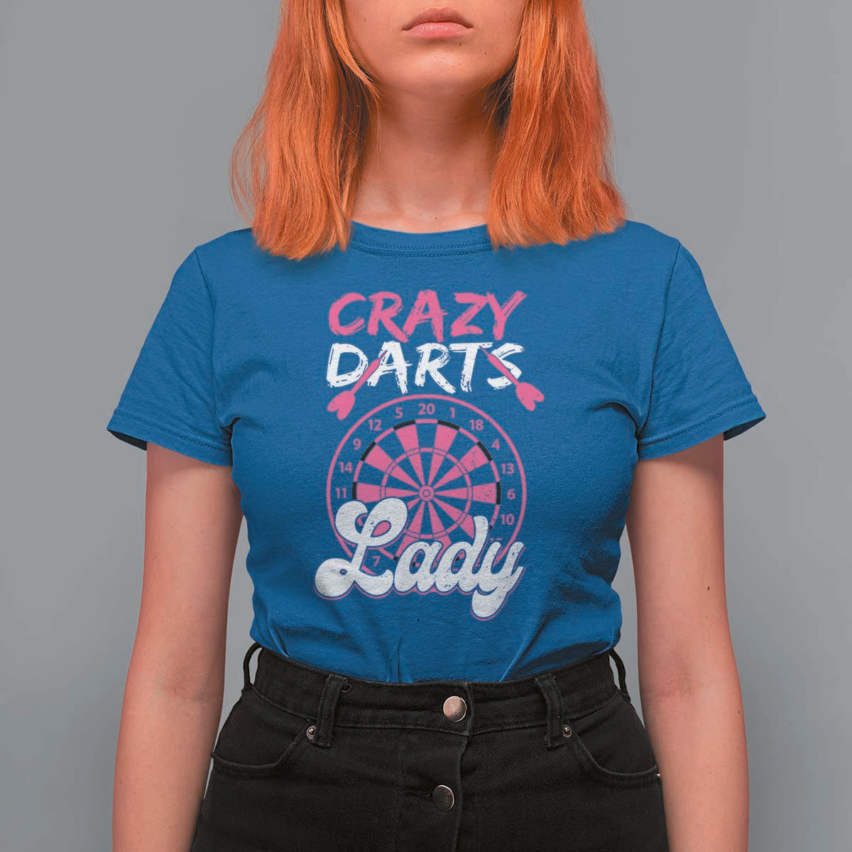 Crazy Darts Lady Bullseye Dart Shooting T Shirt For Women Female Dartist Gift - Wonder Print Shop