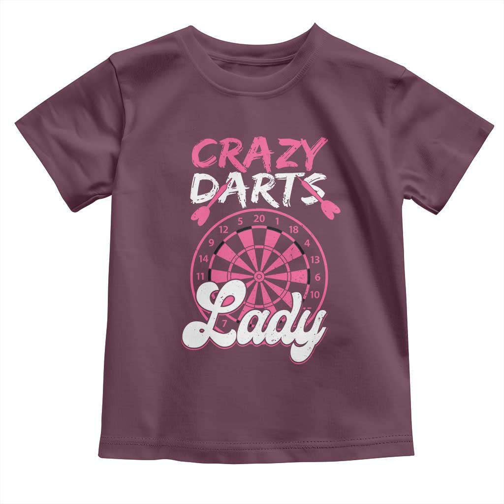 Crazy Darts Lady Bullseye Dart Shooting Toddler T Shirt Female Dartist Gift - Wonder Print Shop
