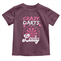 Crazy Darts Lady Bullseye Dart Shooting Toddler T Shirt Female Dartist Gift - Wonder Print Shop