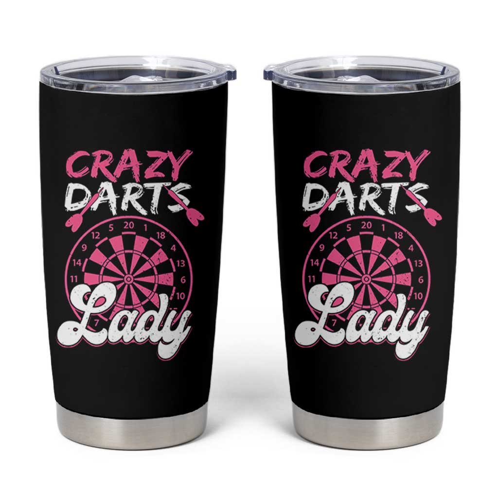 Crazy Darts Lady Bullseye Dart Shooting Tumbler Cup Female Dartist Gift - Wonder Print Shop