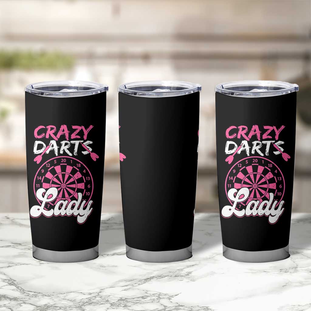 Crazy Darts Lady Bullseye Dart Shooting Tumbler Cup Female Dartist Gift - Wonder Print Shop