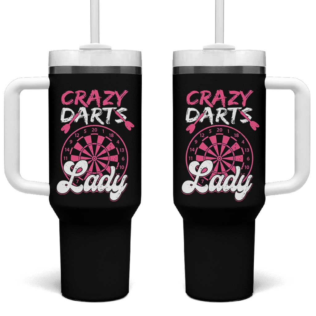 Crazy Darts Lady Bullseye Dart Shooting Tumbler With Handle Female Dartist Gift - Wonder Print Shop