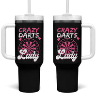 Crazy Darts Lady Bullseye Dart Shooting Tumbler With Handle Female Dartist Gift - Wonder Print Shop