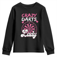 Crazy Darts Lady Bullseye Dart Shooting Youth Sweatshirt Female Dartist Gift - Wonder Print Shop