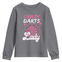 Crazy Darts Lady Bullseye Dart Shooting Youth Sweatshirt Female Dartist Gift - Wonder Print Shop