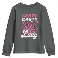 Crazy Darts Lady Bullseye Dart Shooting Youth Sweatshirt Female Dartist Gift - Wonder Print Shop