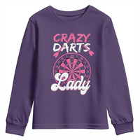 Crazy Darts Lady Bullseye Dart Shooting Youth Sweatshirt Female Dartist Gift - Wonder Print Shop