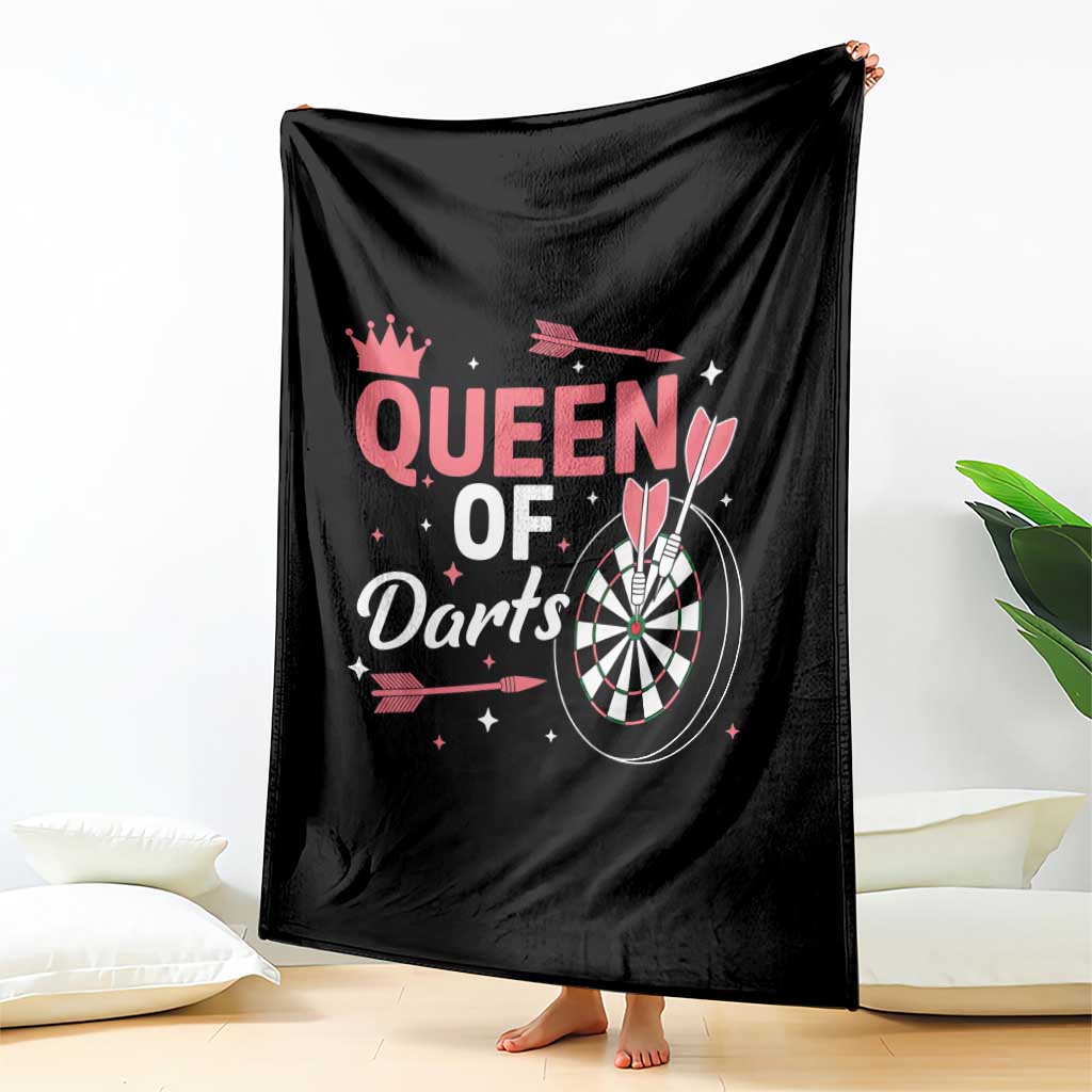 Queen Of Darts Bullseye Shooter Throw Blanket Female Dartist Gift - Wonder Print Shop
