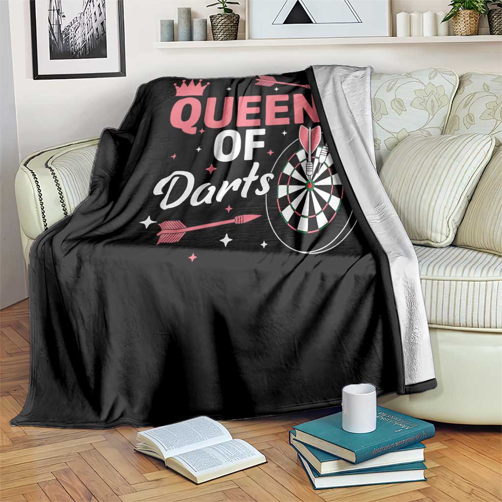 Queen Of Darts Bullseye Shooter Throw Blanket Female Dartist Gift - Wonder Print Shop