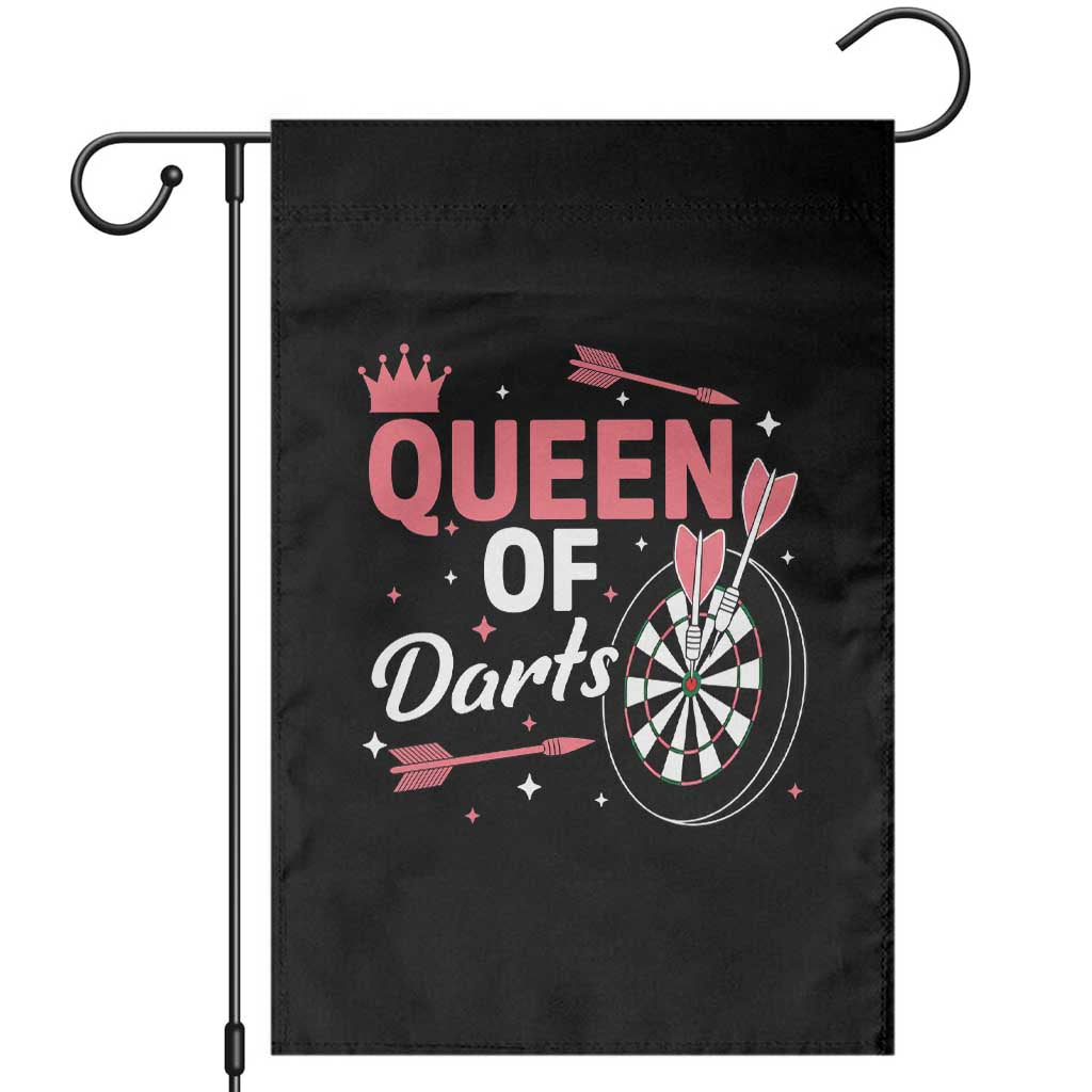 Queen Of Darts Bullseye Shooter Garden Flag Female Dartist Gift - Wonder Print Shop