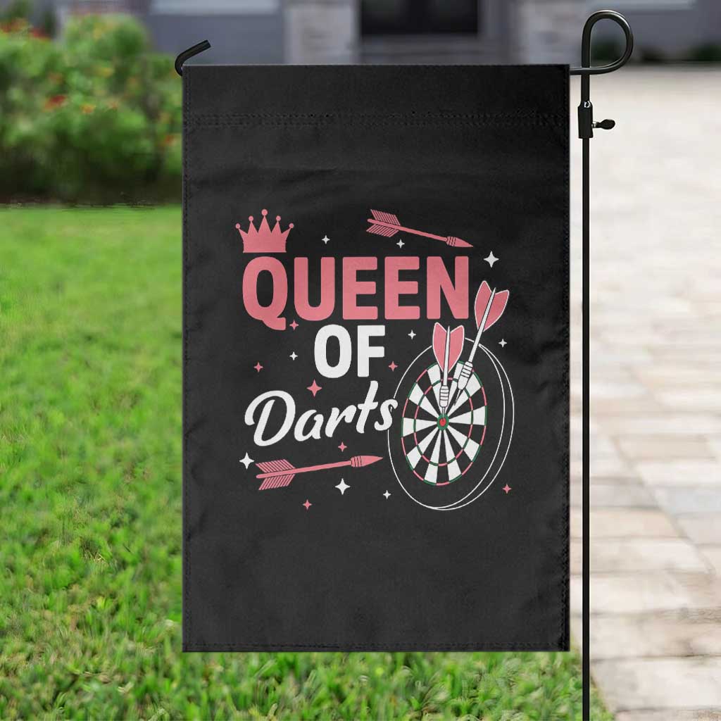 Queen Of Darts Bullseye Shooter Garden Flag Female Dartist Gift - Wonder Print Shop