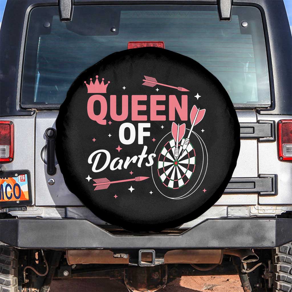 Queen Of Darts Bullseye Shooter Spare Tire Cover Female Dartist Gift - Wonder Print Shop