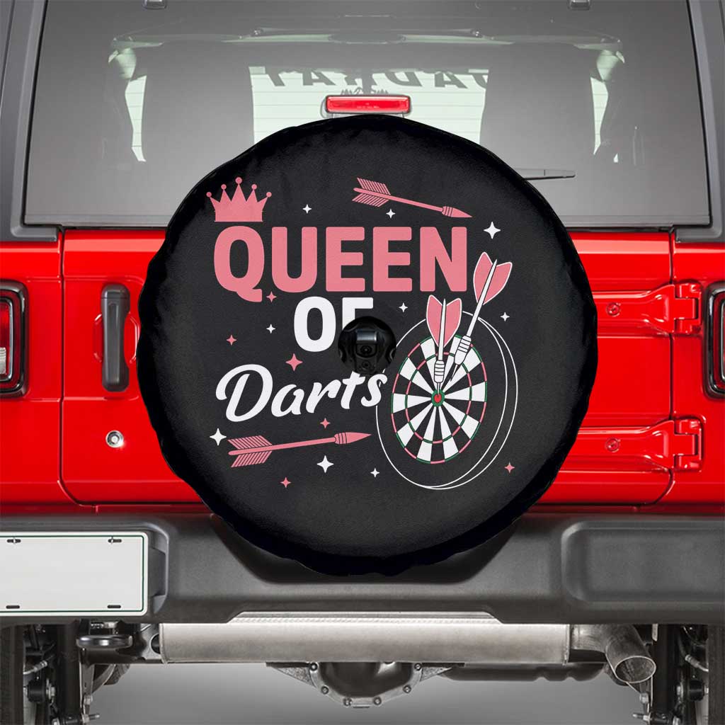 Queen Of Darts Bullseye Shooter Spare Tire Cover Female Dartist Gift - Wonder Print Shop
