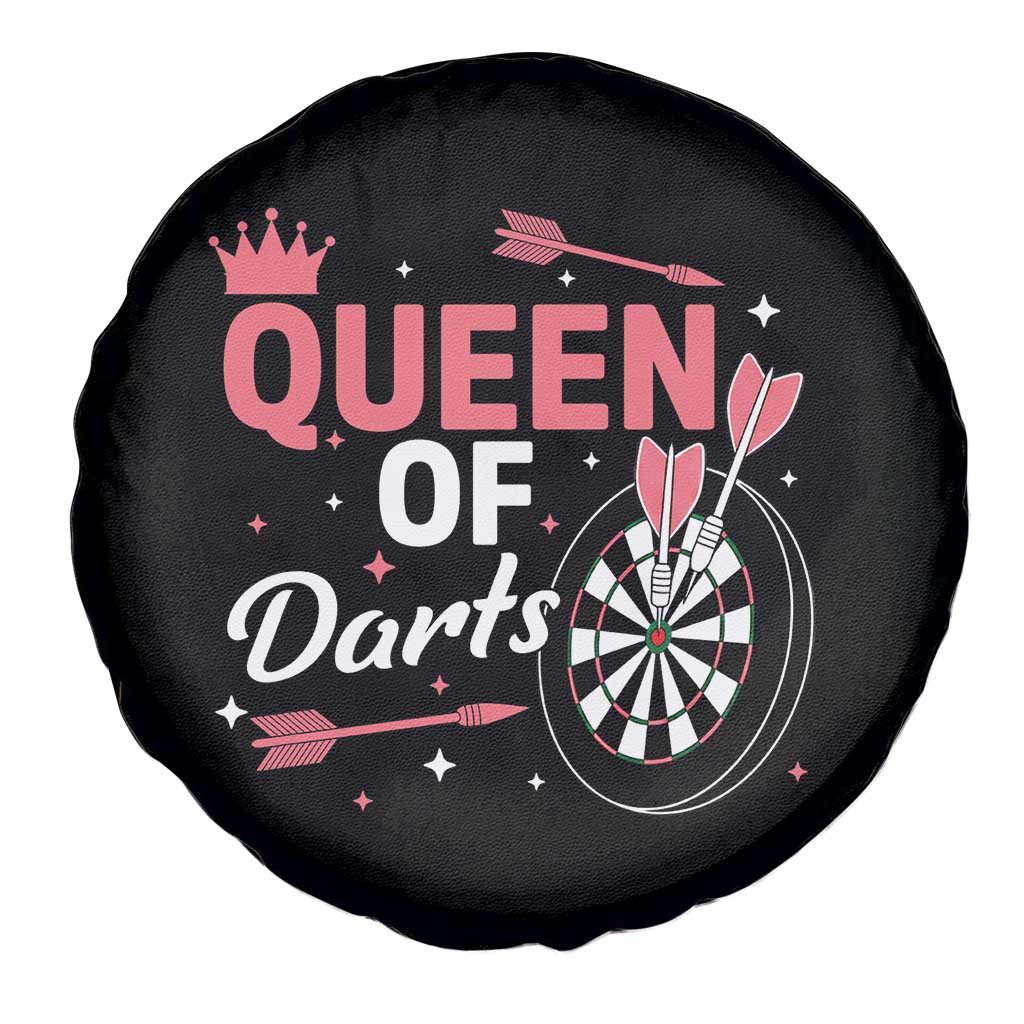 Queen Of Darts Bullseye Shooter Spare Tire Cover Female Dartist Gift - Wonder Print Shop
