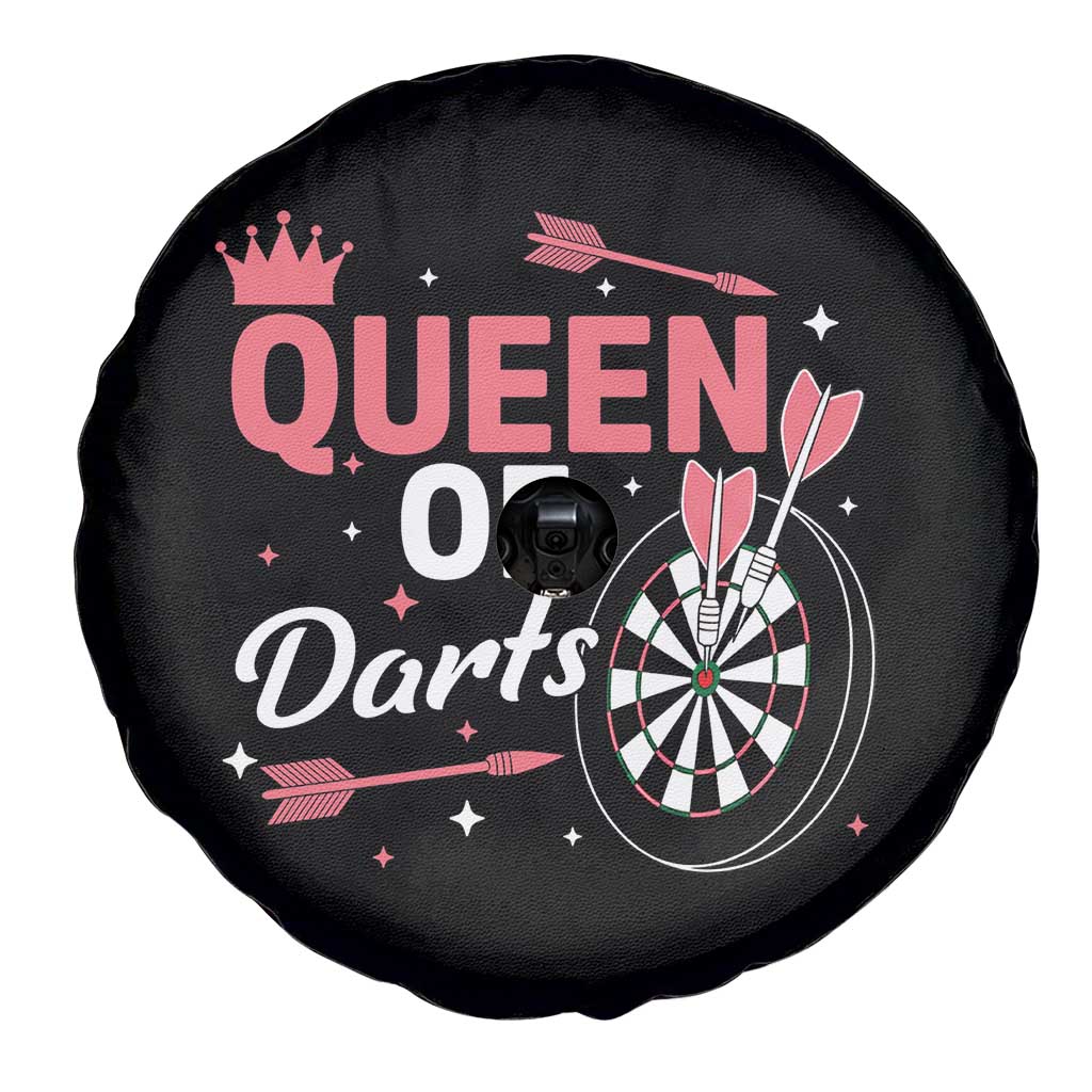 Queen Of Darts Bullseye Shooter Spare Tire Cover Female Dartist Gift - Wonder Print Shop