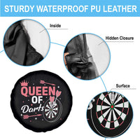 Queen Of Darts Bullseye Shooter Spare Tire Cover Female Dartist Gift - Wonder Print Shop