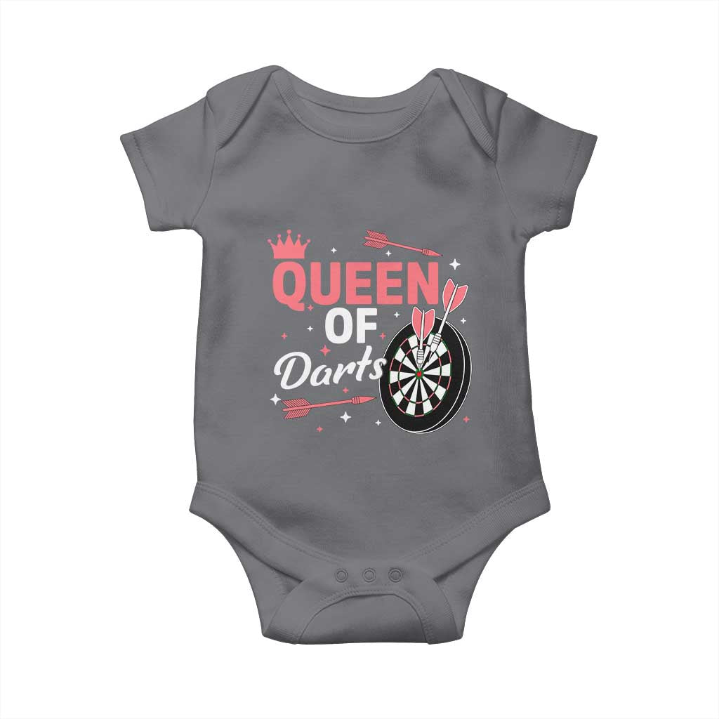 Queen Of Darts Bullseye Shooter Baby Onesie Female Dartist Gift - Wonder Print Shop