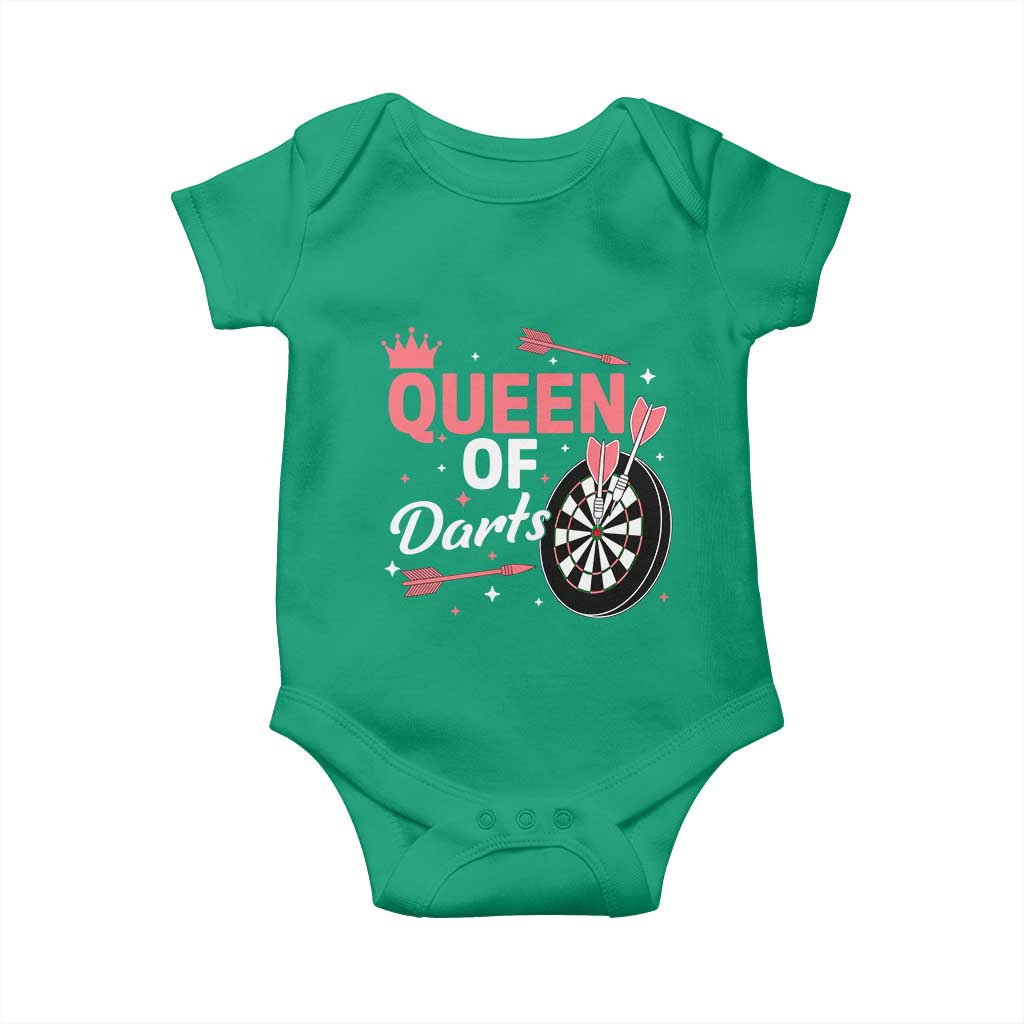 Queen Of Darts Bullseye Shooter Baby Onesie Female Dartist Gift - Wonder Print Shop