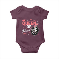 Queen Of Darts Bullseye Shooter Baby Onesie Female Dartist Gift - Wonder Print Shop