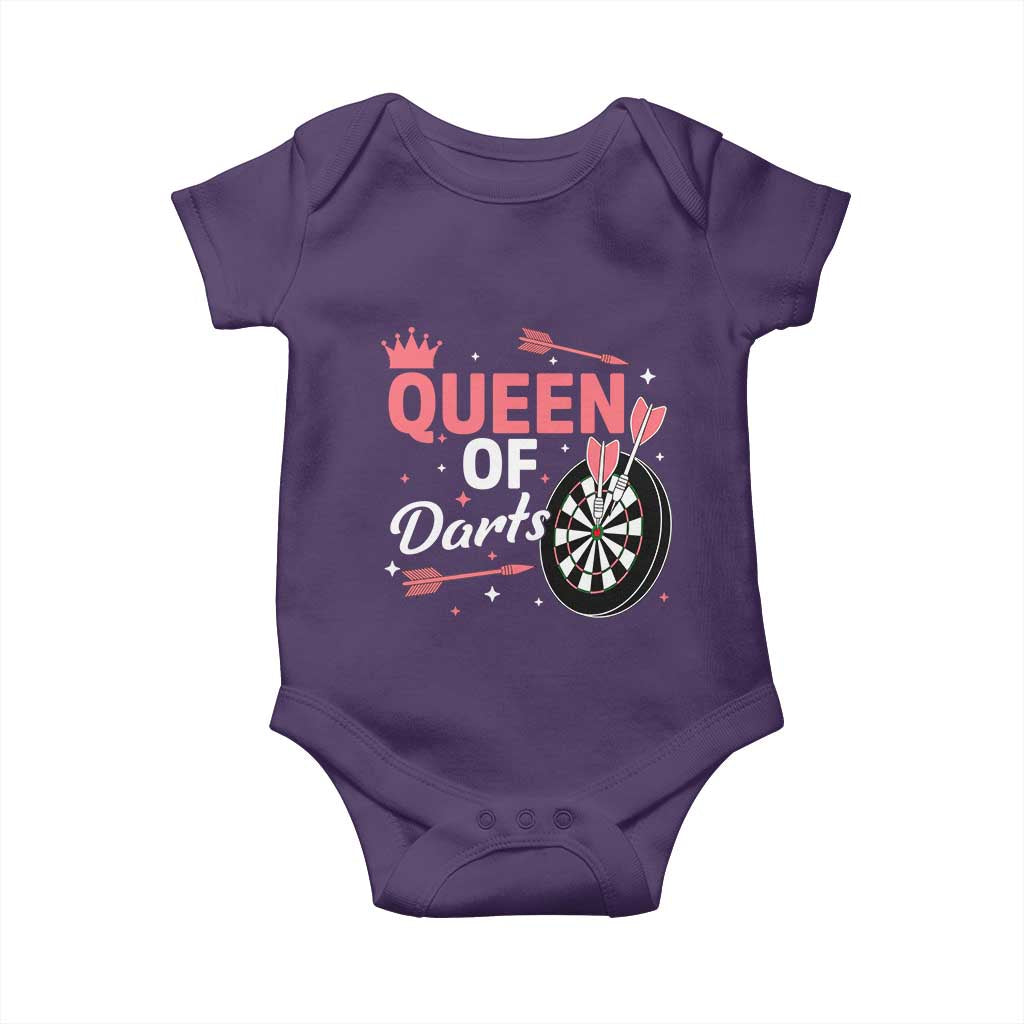 Queen Of Darts Bullseye Shooter Baby Onesie Female Dartist Gift - Wonder Print Shop