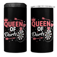 Queen Of Darts Bullseye Shooter 4 in 1 Can Cooler Tumbler Female Dartist Gift - Wonder Print Shop