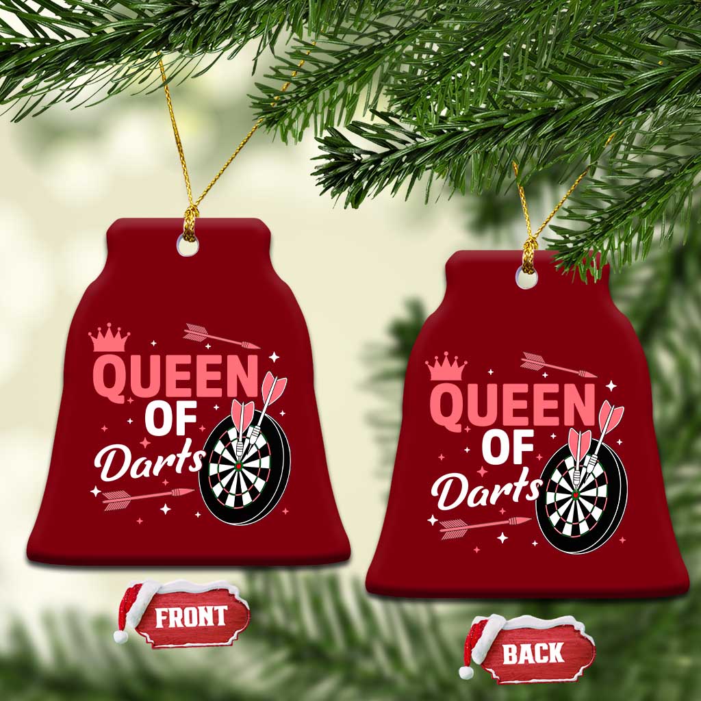 Queen Of Darts Bullseye Shooter Ceramic Ornament Female Dartist Gift - Wonder Print Shop