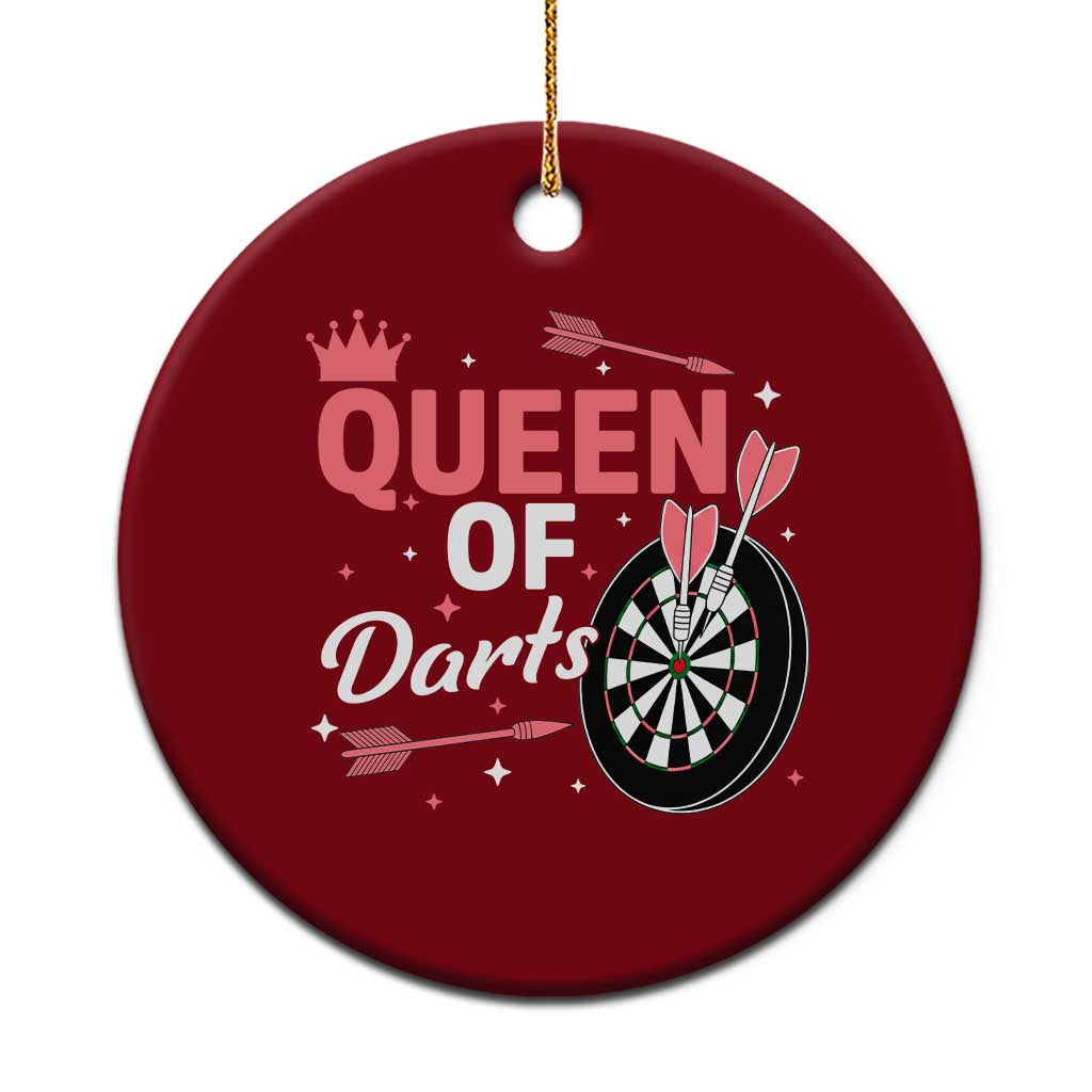 Queen Of Darts Bullseye Shooter Ceramic Ornament Female Dartist Gift - Wonder Print Shop