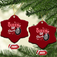Queen Of Darts Bullseye Shooter Ceramic Ornament Female Dartist Gift - Wonder Print Shop