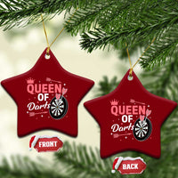 Queen Of Darts Bullseye Shooter Ceramic Ornament Female Dartist Gift - Wonder Print Shop
