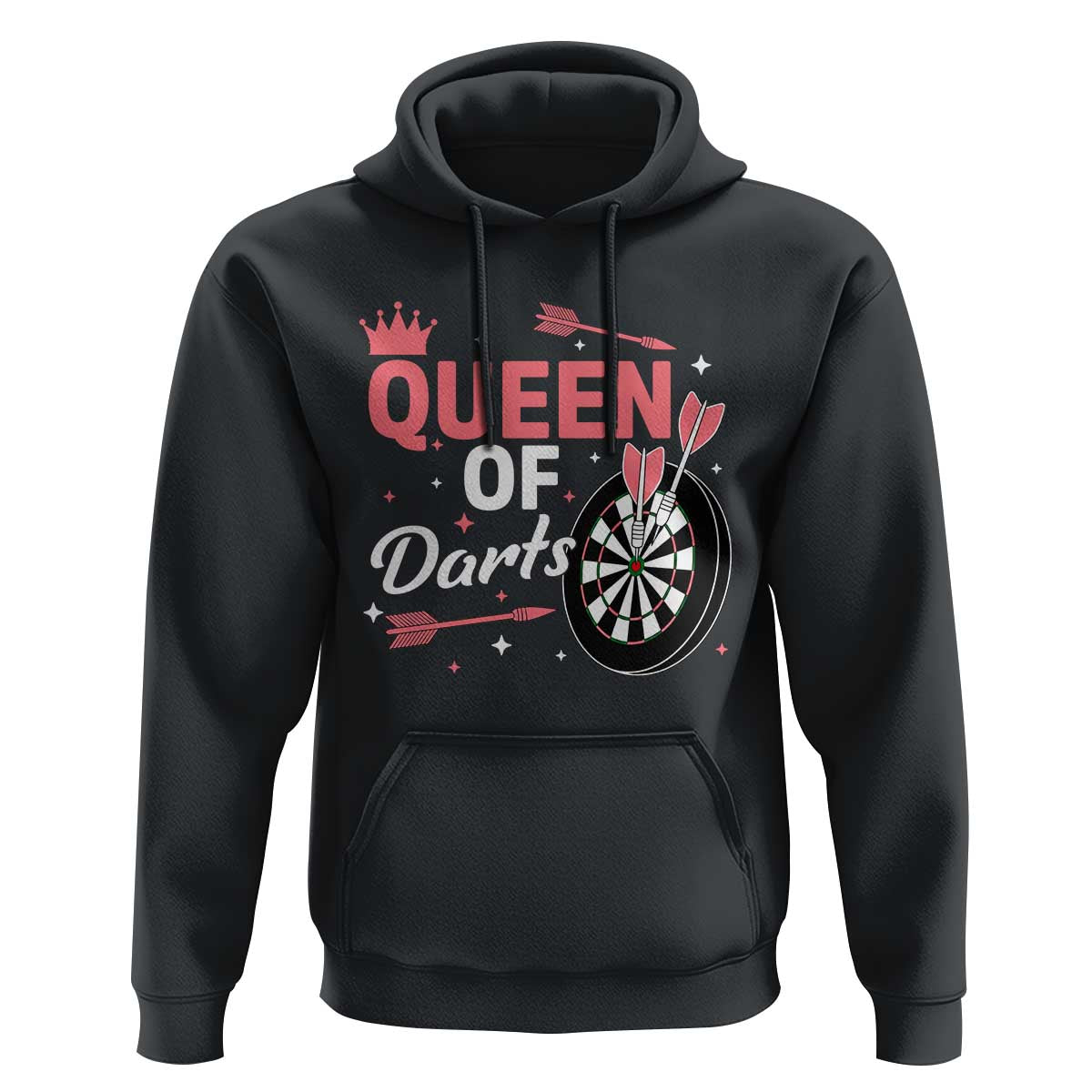 Queen Of Darts Bullseye Shooter Hoodie Female Dartist Gift - Wonder Print Shop