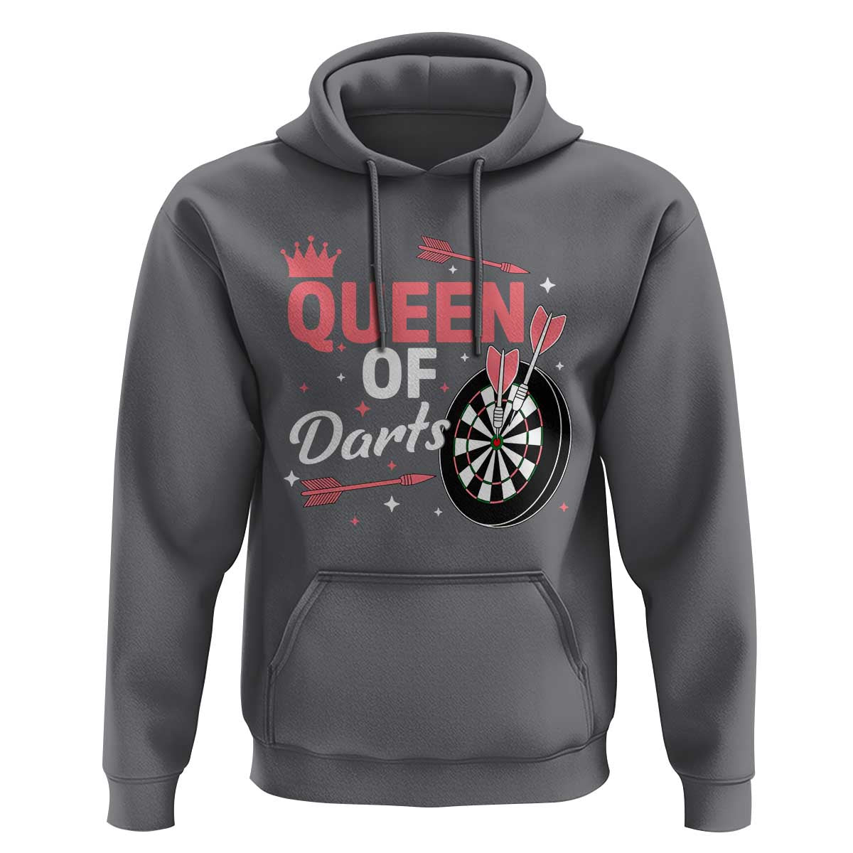 Queen Of Darts Bullseye Shooter Hoodie Female Dartist Gift - Wonder Print Shop