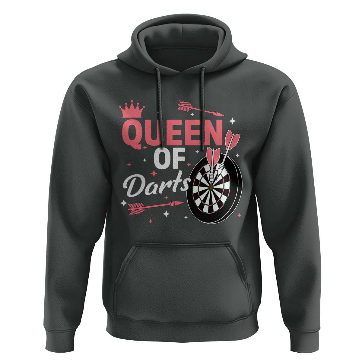 Queen Of Darts Bullseye Shooter Hoodie Female Dartist Gift - Wonder Print Shop
