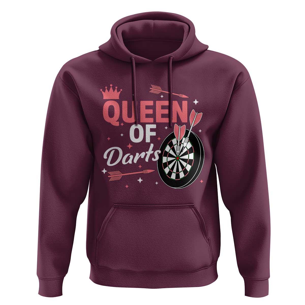 Queen Of Darts Bullseye Shooter Hoodie Female Dartist Gift - Wonder Print Shop