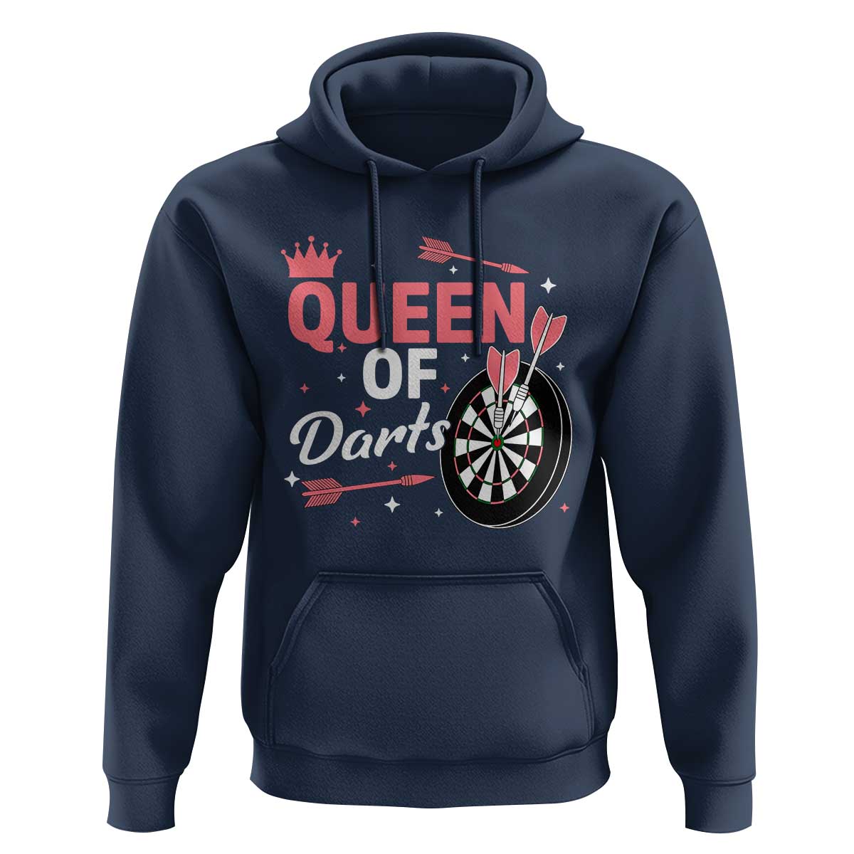 Queen Of Darts Bullseye Shooter Hoodie Female Dartist Gift - Wonder Print Shop