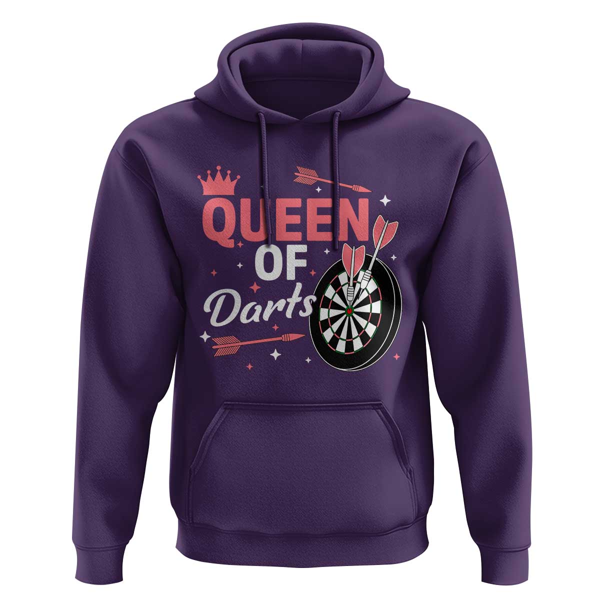 Queen Of Darts Bullseye Shooter Hoodie Female Dartist Gift - Wonder Print Shop