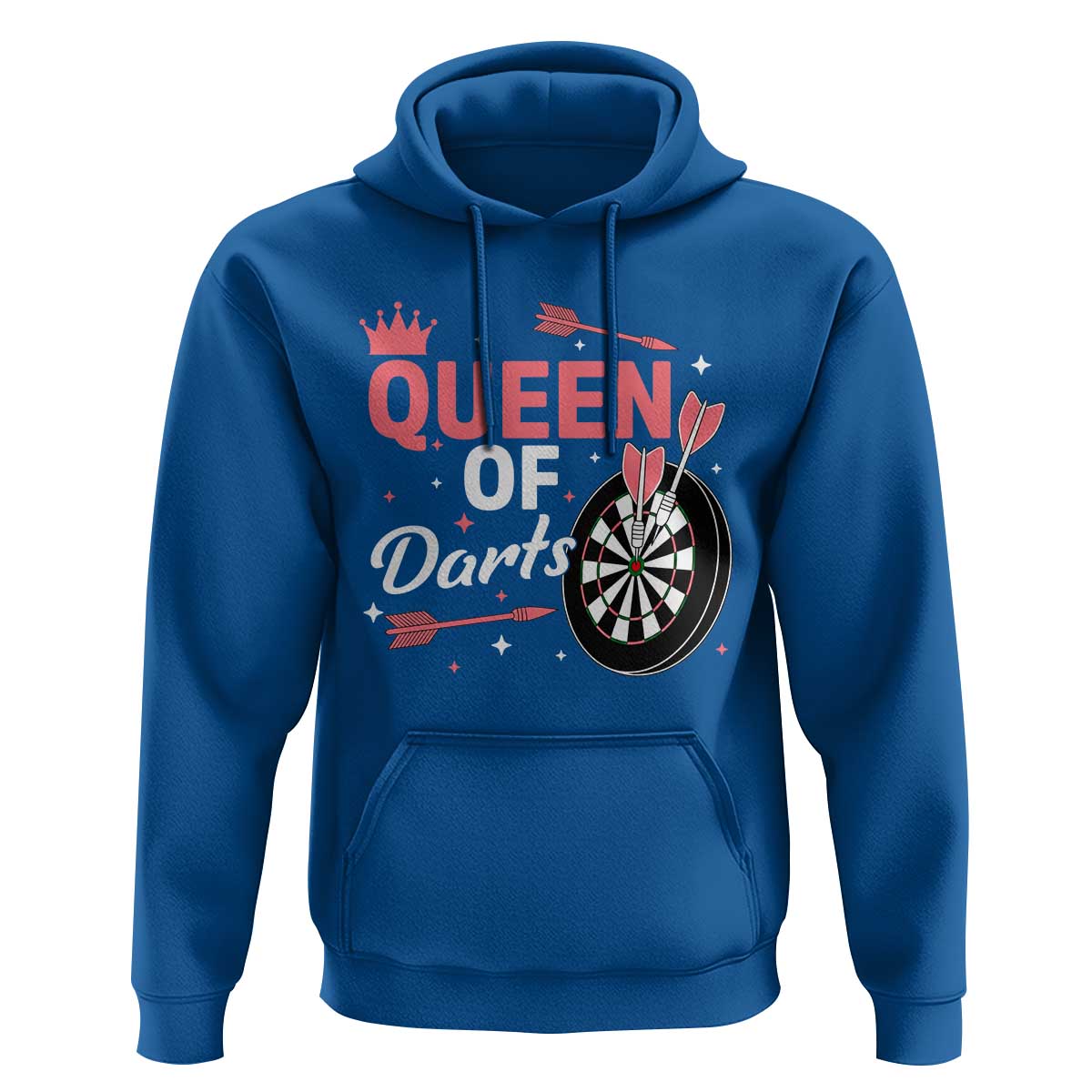 Queen Of Darts Bullseye Shooter Hoodie Female Dartist Gift - Wonder Print Shop