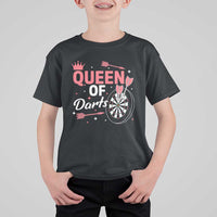 Queen Of Darts Bullseye Shooter T Shirt For Kid Female Dartist Gift - Wonder Print Shop