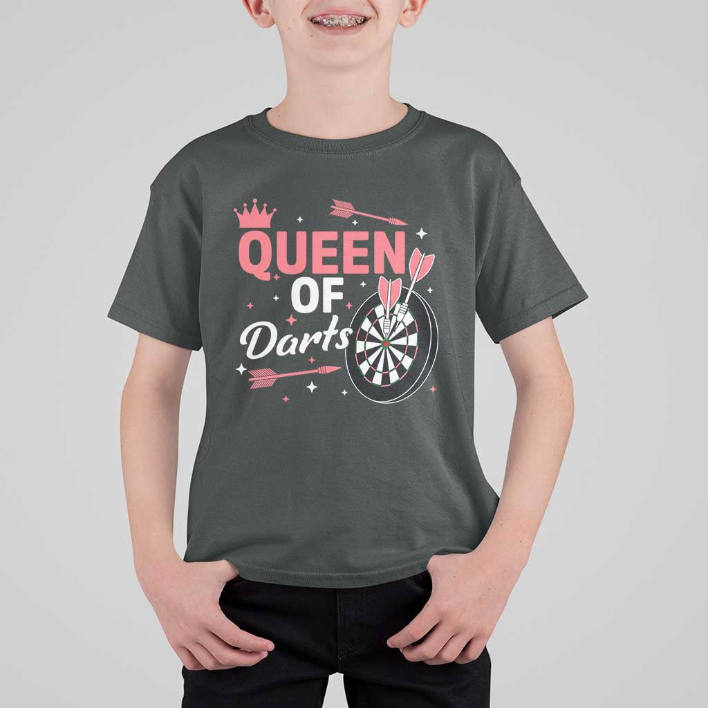 Queen Of Darts Bullseye Shooter T Shirt For Kid Female Dartist Gift - Wonder Print Shop