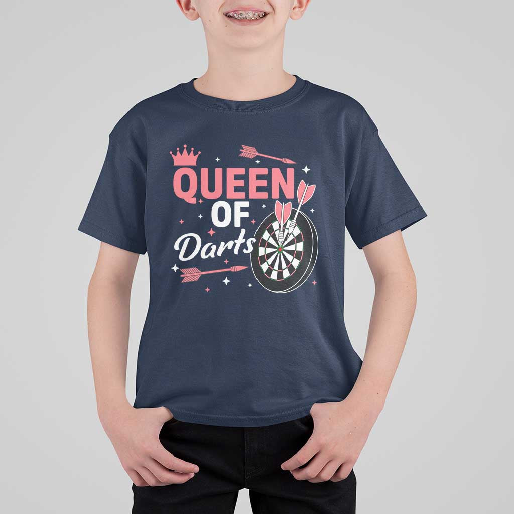 Queen Of Darts Bullseye Shooter T Shirt For Kid Female Dartist Gift - Wonder Print Shop