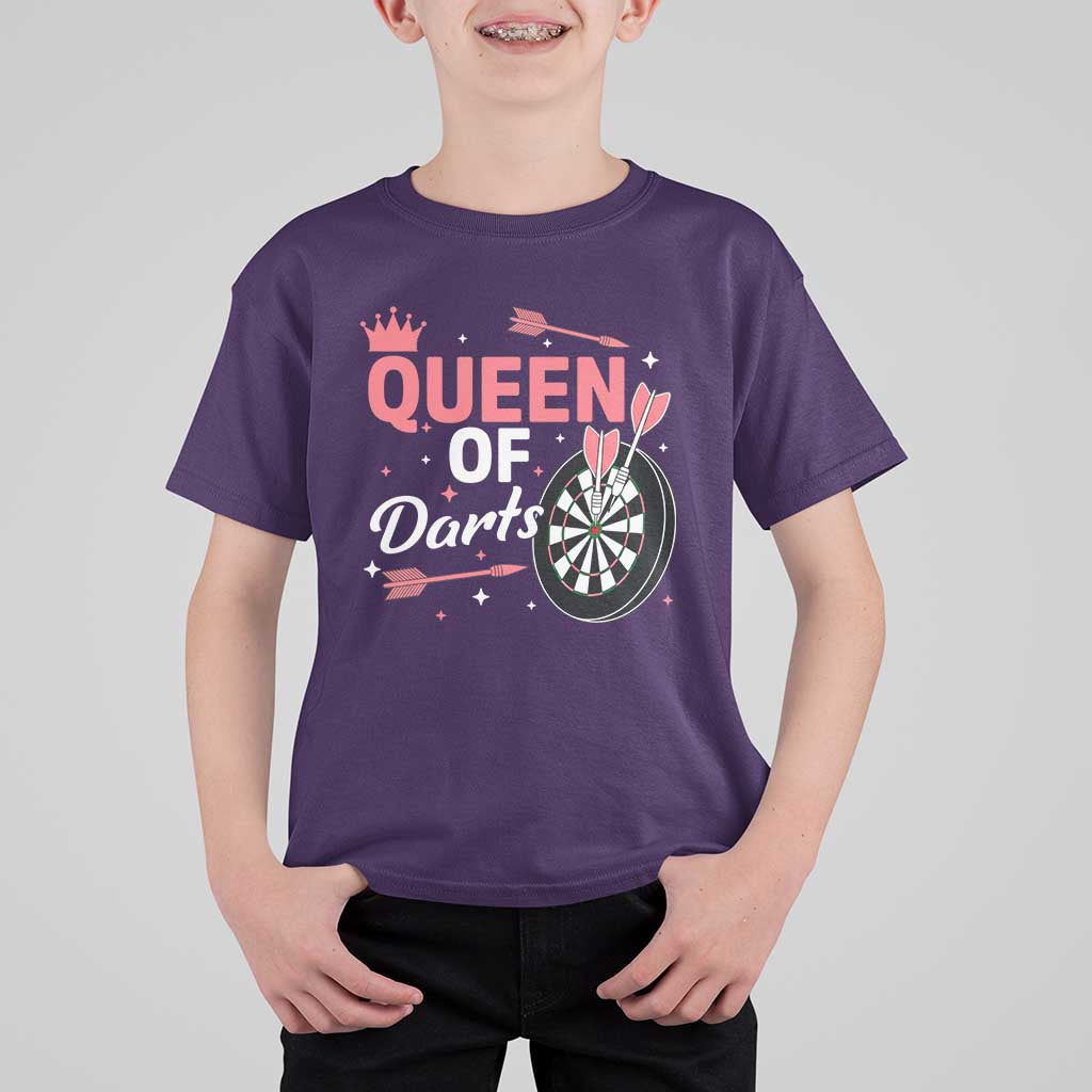 Queen Of Darts Bullseye Shooter T Shirt For Kid Female Dartist Gift - Wonder Print Shop