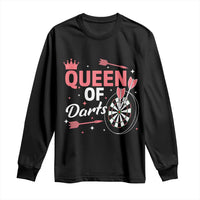 Queen Of Darts Bullseye Shooter Long Sleeve Shirt Female Dartist Gift - Wonder Print Shop