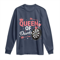 Queen Of Darts Bullseye Shooter Long Sleeve Shirt Female Dartist Gift - Wonder Print Shop