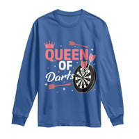 Queen Of Darts Bullseye Shooter Long Sleeve Shirt Female Dartist Gift - Wonder Print Shop