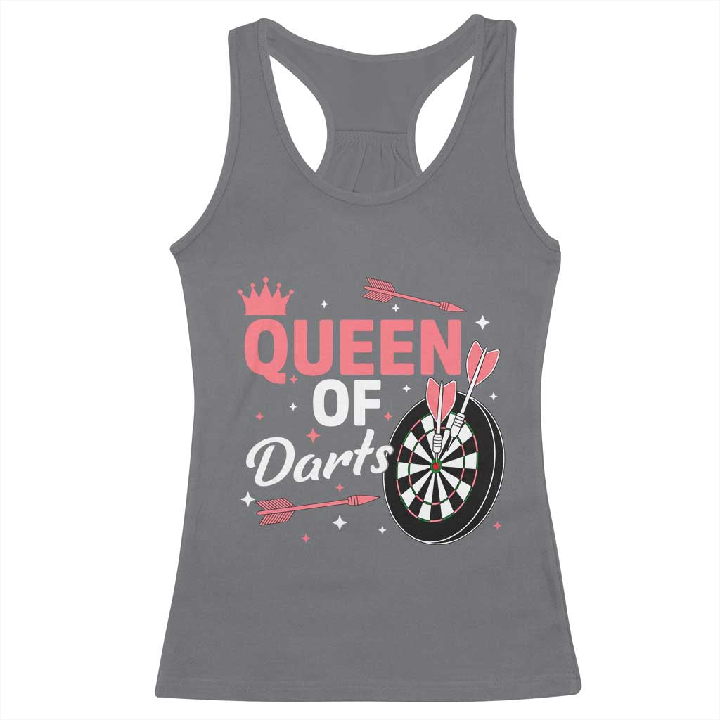 Queen Of Darts Bullseye Shooter Racerback Tank Top Female Dartist Gift - Wonder Print Shop