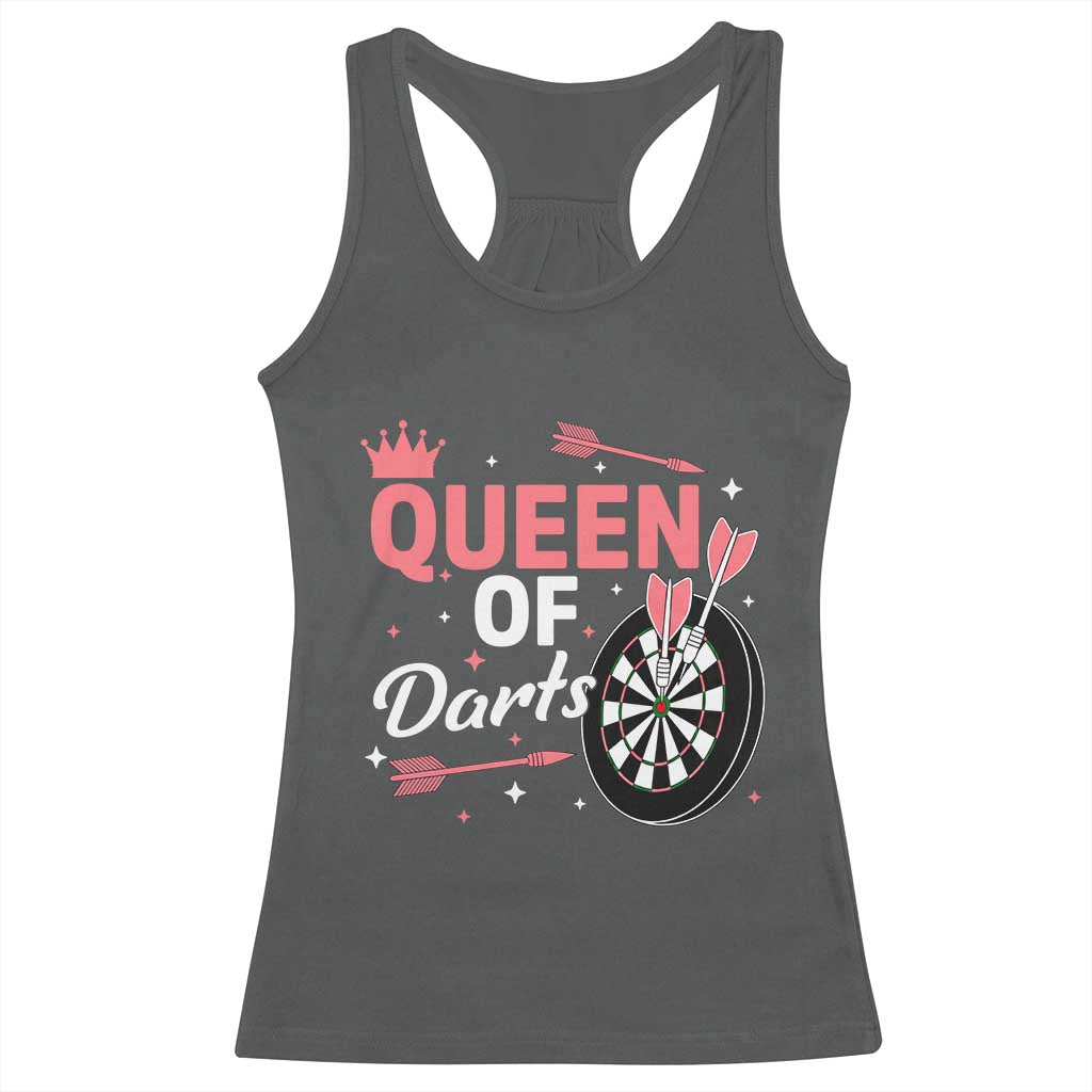 Queen Of Darts Bullseye Shooter Racerback Tank Top Female Dartist Gift - Wonder Print Shop