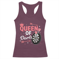 Queen Of Darts Bullseye Shooter Racerback Tank Top Female Dartist Gift - Wonder Print Shop
