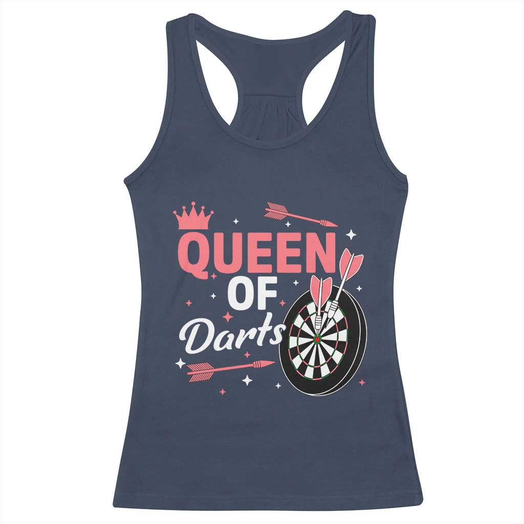 Queen Of Darts Bullseye Shooter Racerback Tank Top Female Dartist Gift - Wonder Print Shop